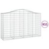 vidaXL Cesti Gabbioni ad Arco 11 pz 200x50x120/140 cm Ferro Zincato