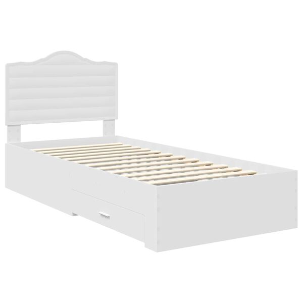 vidaXL Struttura del letto Bianco 90 x 190 cm Legno multistrato