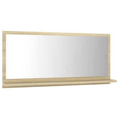 vidaXL Specchio da Bagno Rovere Sonoma 80x10,5x37 cm Legno Multistrato