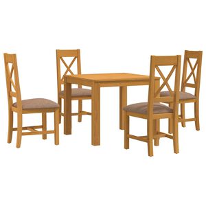 vidaXL Set da pranzo 5 pz Grigio Legno di Quercia Massello