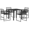 vidaXL Set da Pranzo per Giardino 5 pcs Nero polyrattan
