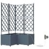 vidaXL Vaso da giardino 3 pcs Grigio Chiaro 80 x 80 x 142 cm Plastica