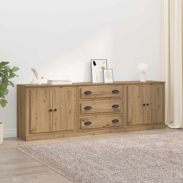 vidaXL Sideboards 3 pcs Rovere Artigianale 210 x 35,5 x 67,5 cm