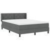 vidaXL Letto a molle con testiera Grigio scuro 190 x 140 cm Poliestere