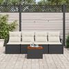 vidaXL Set Divano da Giardino con cuscino 5 pcs Nero polyrattan