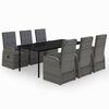 vidaXL Set da Pranzo da Giardino 7 pz con Cuscini Grigio