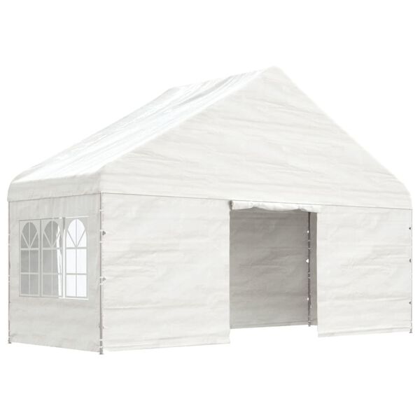 vidaXL Gazebo con Tetto Bianco 13,38x5,88x3,75 m in Polietilene