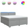 vidaXL Giroletto a Molle con Materasso Grigio Chiaro180x200 cm Tessuto