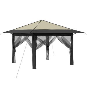 vidaXL Gazebo con 4 Pareti 3,3 x 3,3 m Crema e Antracite