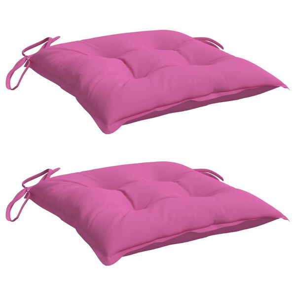 vidaXL Cuscini per Sedia 2pz Rosa 40x40x7 cm Tessuto