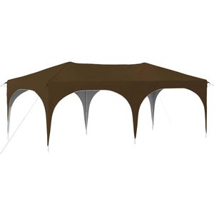 vidaXL Tenda per feste a pop-up 575 x 288 x 245 cm Tortora