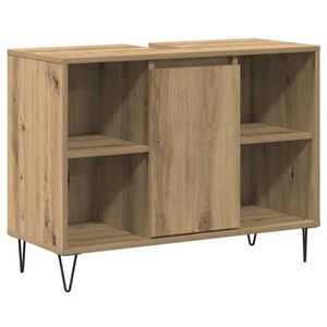 vidaXL Mobile da Bagno con porta Rovere artigianale 80 x 33 x 60 cm