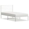 vidaXL Giroletto con Testiera Metallo Bianco 107x203 cm