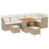 vidaXL Set Divano da Giardino 9 pcs Beige polyrattan