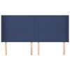 vidaXL Testiera ad Orecchio Blu 183x16x118/128 cm in Tessuto