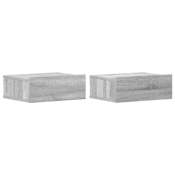 vidaXL Comodini Pensili Grigio Sonoma 2pz 40x30x15cm Legno Multistrato
