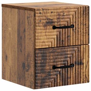 vidaXL Mobiletto da notte a muro Legno antico 34,5 x 33 x 40 cm