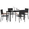 vidaXL Set da Pranzo per Giardino con cuscino 5 pcs Nero polyrattan