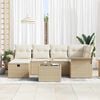 vidaXL Set Divano da Giardino 7 pcs Beige e Crema polyrattan