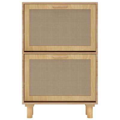LOCHE Scarpiera In Rattan E Legno Di Pioppo – Design Salvaspazio 60x32x90 Cm – Colore Coffee - 2