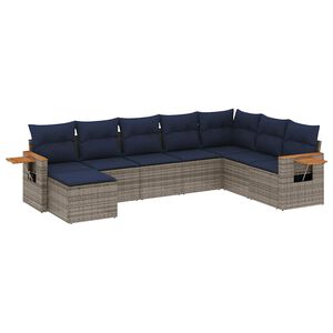 vidaXL Set Divani da Giardino 8 pz con Cuscini Grigio in Polyrattan