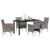 vidaXL Set da Pranzo per Giardino con cuscino 5 pcs Grigio polyrattan