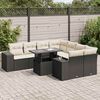 vidaXL Set Divani da Giardino 9 pz con Cuscini Nero in Polyrattan