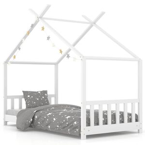 vidaXL Giroletto per Bambini Bianco in Massello di Pino 80x160 cm
