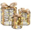 vidaXL Decorazione Scatola Regalo 3 pz Bianco caldo 20 x 20 x 20 cm