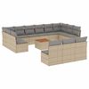 vidaXL Set Divani da Giardino 14pz con Cuscini in Polyrattan Beige
