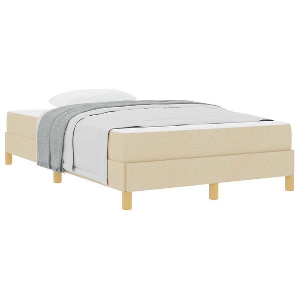 vidaXL Letto a molle con materasso Crema 120 x 190 cm Tessuto
