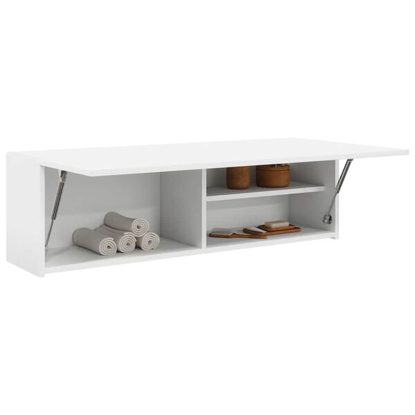 vidaXL Mobile da Bagno a Parete Bianco 100x25x30 cm in Truciolato