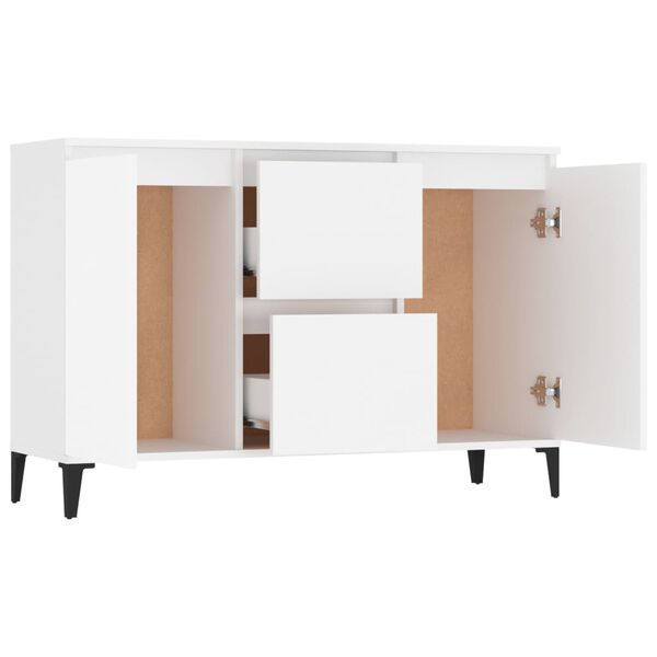 vidaXL Credenza Bianca 102x35x70 cm in Legno Multistrato