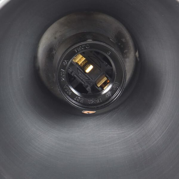 vidaXL Lampada da Parete E27 Argento Legno Massello di Mango e Ferro