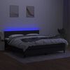 vidaXL Letto a Molle con Materasso e LED Nero 180x200cm in Tessuto