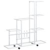 vidaXL Portapiante con Ruote 94,5x25x92,5 cm Bianco in Metallo
