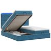 vidaXL Letto Ottomano con Materasso e LED Blu scuro 180 x 200 cm