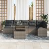 vidaXL Set Divano da Giardino con cuscino 7 pcs Grigio Poly Rattan