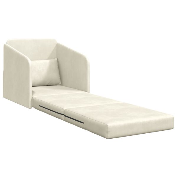 vidaXL Divano letto Crema 65 x 80 x 83 cm Velluto