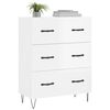 vidaXL Credenza 69,5x34x90 cm in Legno Multistrato Bianco Lucido