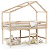 vidaXL Letto Soppalco con Scala e Tetto 90x190 cm Legno Massello Pino