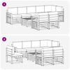vidaXL Set divani con cuscino 9 pcs Grigio Naturale e Chiaro