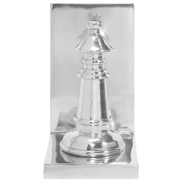 vidaXL Fermalibri 2 pcs Argento 11 x 12 x 19,5 cm Alluminio