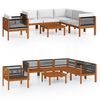 vidaXL Set da Giardino 7 pz con Cuscini in Legno Crema, Acacia e Corda