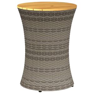 vidaXL Tavolino Giardino Forma Tamburo Grigio Polyrattan Massello