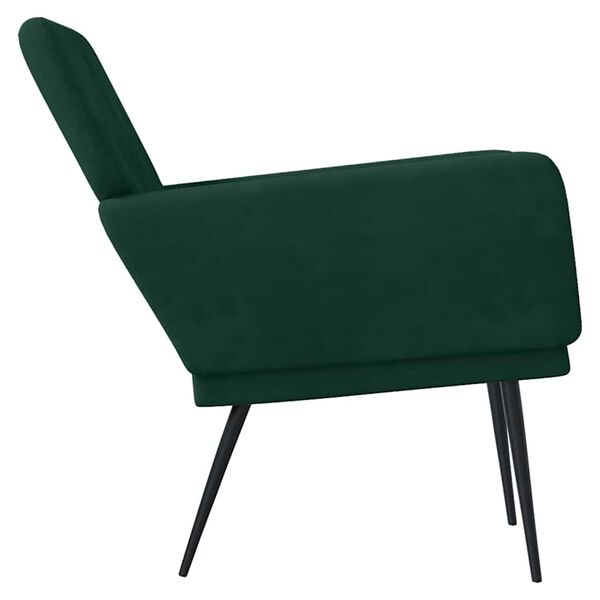vidaXL Poltrona Verde Scuro 62x79x79 cm Velluto