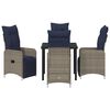 vidaXL Set da Pranzo per Giardino 5 pcs Grigio polyrattan