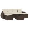 vidaXL Set Divani da Giardino 7 pz con Cuscini Marrone in Polyrattan