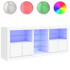 vidaXL Credenza con Luci LED Bianca 181,5x37x67 cm