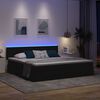 vidaXL Letto con contenitore e LED Nero 200 x 200 cm Poliestere